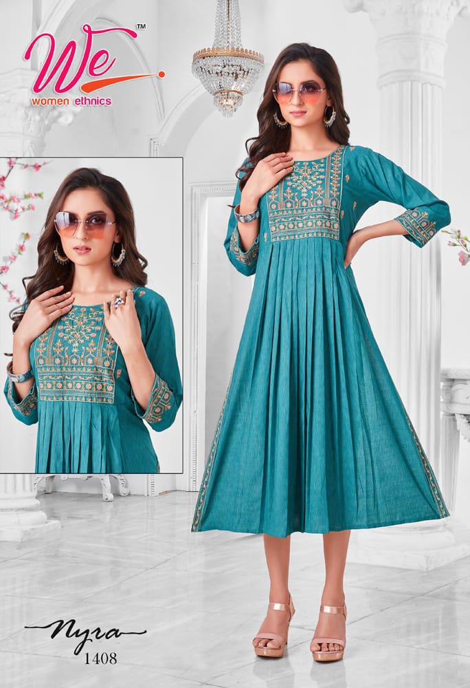 Nyra By We 1401 To 1408 Long Designer Kurtis Catalog
